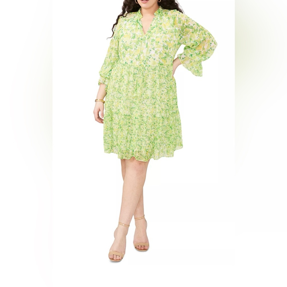 VINCE CAMUTO
Plus Size Printed Tie-Neck Peasant Dress